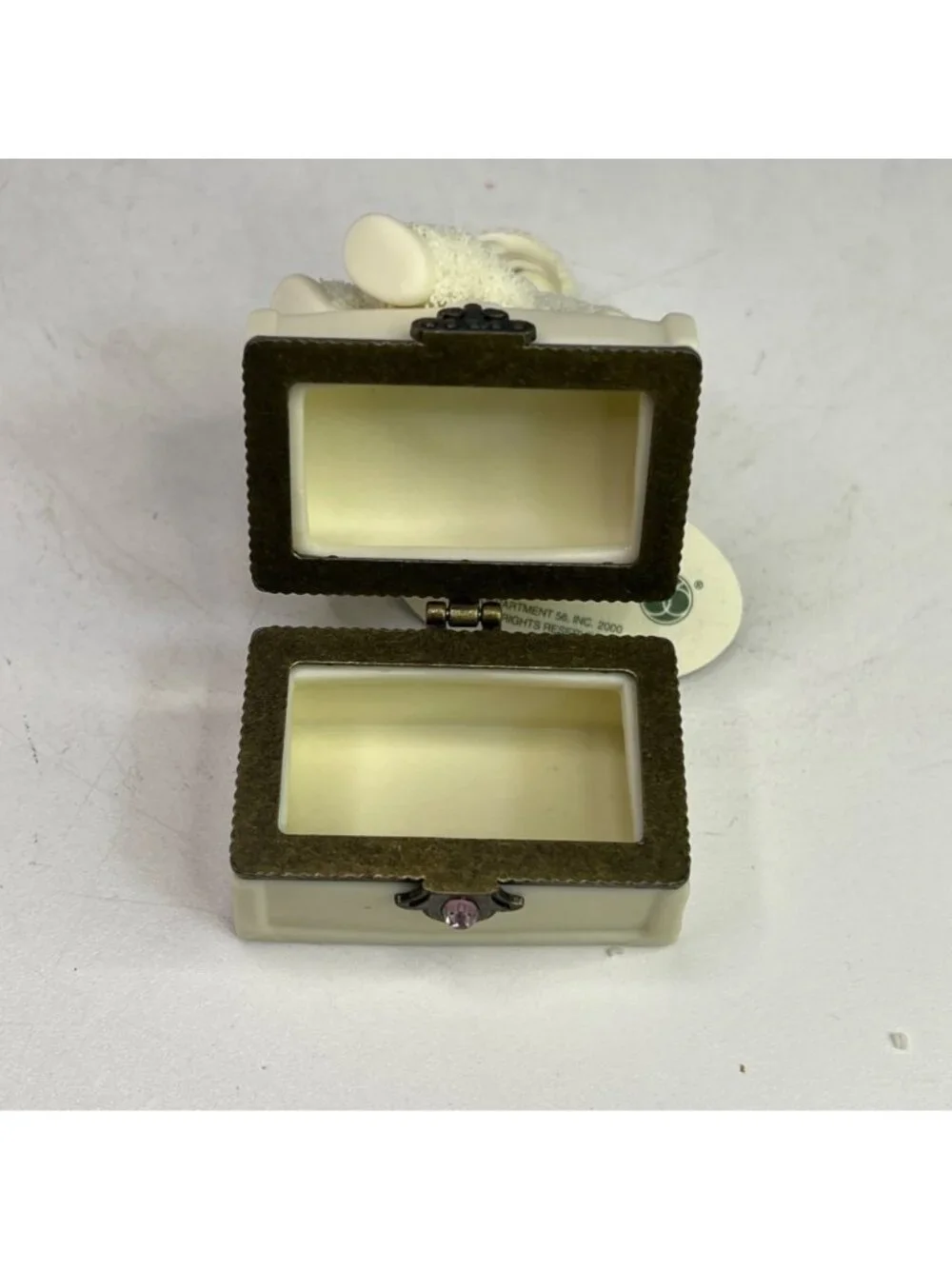 Dept 56 Snowbabies Royal Treasure March Aquamarine Trinket Box Figurine 2000